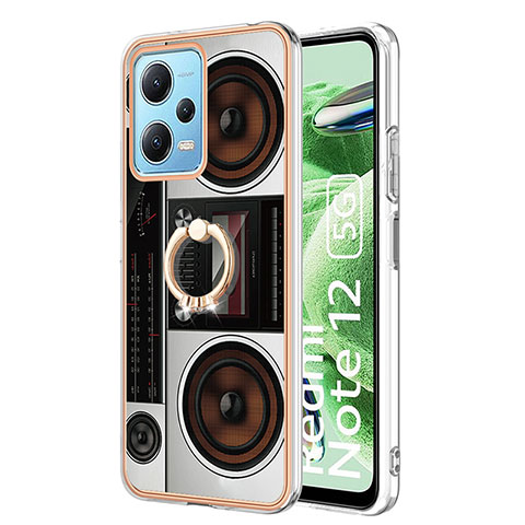 Funda Silicona Gel Goma Patron de Moda Carcasa con Anillo de dedo Soporte YB2 para Xiaomi Poco X5 5G Vistoso