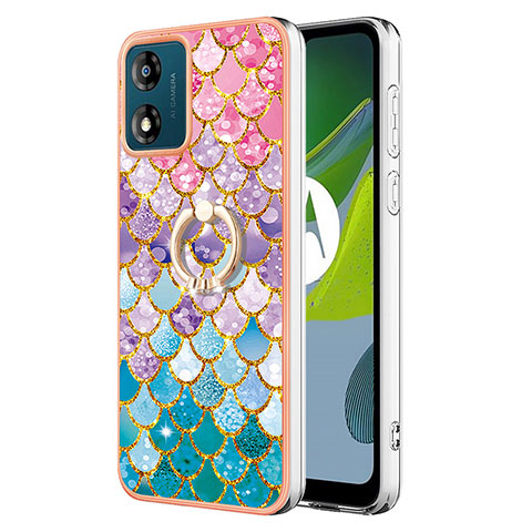 Funda Silicona Gel Goma Patron de Moda Carcasa con Anillo de dedo Soporte YB3 para Motorola Moto E13 Vistoso