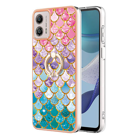 Funda Silicona Gel Goma Patron de Moda Carcasa con Anillo de dedo Soporte YB3 para Motorola Moto G53j 5G Vistoso