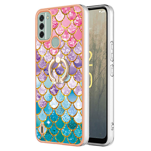 Funda Silicona Gel Goma Patron de Moda Carcasa con Anillo de dedo Soporte YB3 para Nokia C31 Vistoso