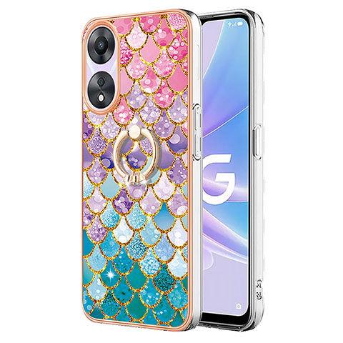 Funda Silicona Gel Goma Patron de Moda Carcasa con Anillo de dedo Soporte YB3 para Oppo A58 5G Vistoso