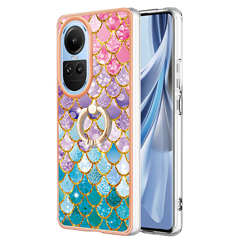 Funda Silicona Gel Goma Patron de Moda Carcasa con Anillo de dedo Soporte YB3 para Oppo Reno10 5G Vistoso