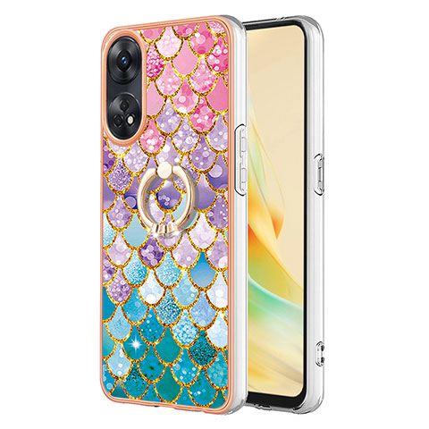 Funda Silicona Gel Goma Patron de Moda Carcasa con Anillo de dedo Soporte YB3 para Oppo Reno8 T 4G Vistoso