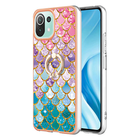 Funda Silicona Gel Goma Patron de Moda Carcasa con Anillo de dedo Soporte YB3 para Xiaomi Mi 11 Lite 4G Vistoso