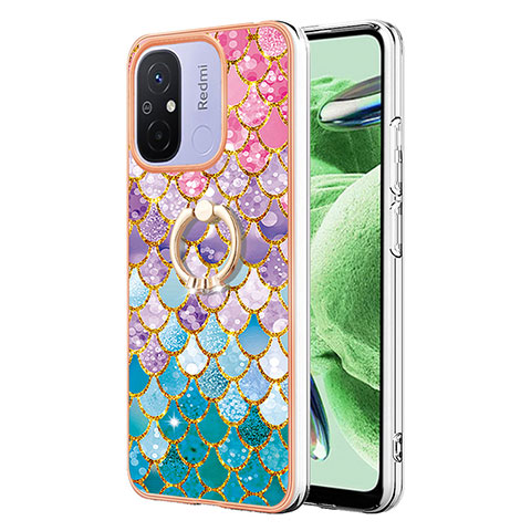 Funda Silicona Gel Goma Patron de Moda Carcasa con Anillo de dedo Soporte YB3 para Xiaomi Redmi 12C 4G Vistoso