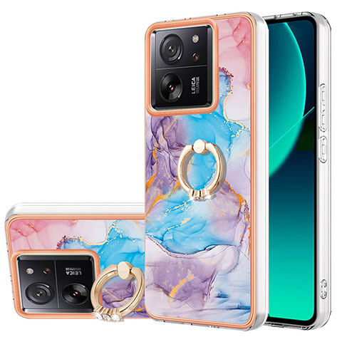 Funda Silicona Gel Goma Patron de Moda Carcasa con Anillo de dedo Soporte YB3 para Xiaomi Redmi K60 Ultra 5G Azul