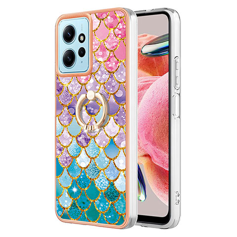 Funda Silicona Gel Goma Patron de Moda Carcasa con Anillo de dedo Soporte YB3 para Xiaomi Redmi Note 12 4G Vistoso