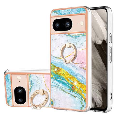 Funda Silicona Gel Goma Patron de Moda Carcasa con Anillo de dedo Soporte YB5 para Google Pixel 8 5G Vistoso