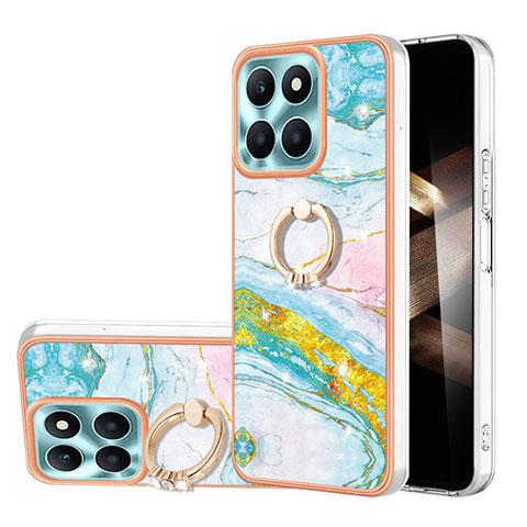 Funda Silicona Gel Goma Patron de Moda Carcasa con Anillo de dedo Soporte YB5 para Huawei Honor X8b Vistoso