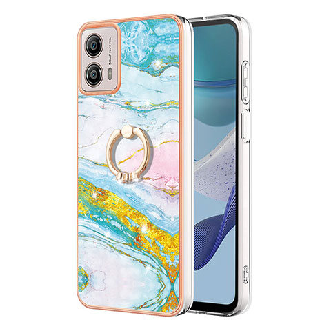 Funda Silicona Gel Goma Patron de Moda Carcasa con Anillo de dedo Soporte YB5 para Motorola Moto G53 5G Vistoso