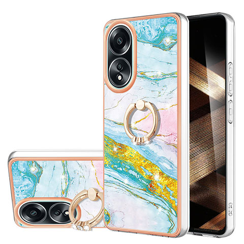 Funda Silicona Gel Goma Patron de Moda Carcasa con Anillo de dedo Soporte YB5 para Oppo A18 Vistoso