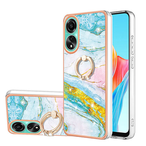 Funda Silicona Gel Goma Patron de Moda Carcasa con Anillo de dedo Soporte YB5 para Oppo A78 4G Vistoso