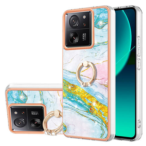 Funda Silicona Gel Goma Patron de Moda Carcasa con Anillo de dedo Soporte YB5 para Xiaomi Mi 13T Pro 5G Vistoso