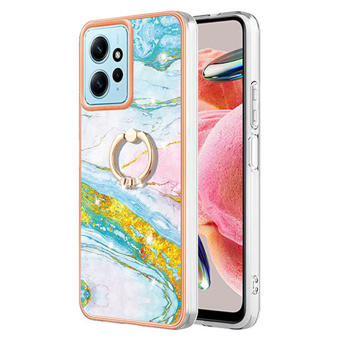 Funda Silicona Gel Goma Patron de Moda Carcasa con Anillo de dedo Soporte YB5 para Xiaomi Redmi Note 12 4G Vistoso