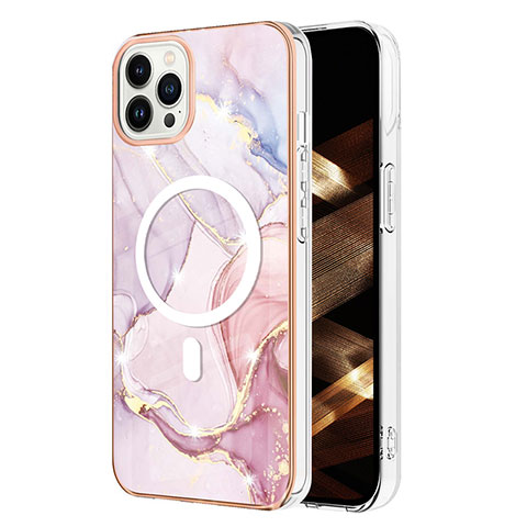 Funda Silicona Gel Goma Patron de Moda Carcasa con Mag-Safe Magnetic para Apple iPhone 13 Pro Rosa