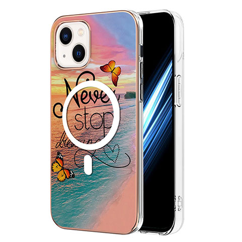 Funda Silicona Gel Goma Patron de Moda Carcasa con Mag-Safe Magnetic para Apple iPhone 14 Multicolor