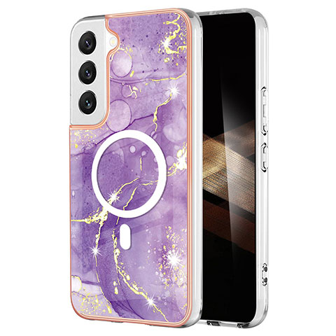 Funda Silicona Gel Goma Patron de Moda Carcasa con Mag-Safe Magnetic para Samsung Galaxy S24 5G Morado