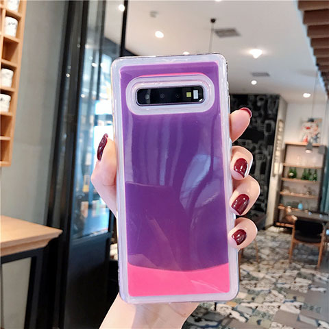 Funda Silicona Gel Goma Patron de Moda Carcasa K01 para Samsung Galaxy S10 Plus Morado