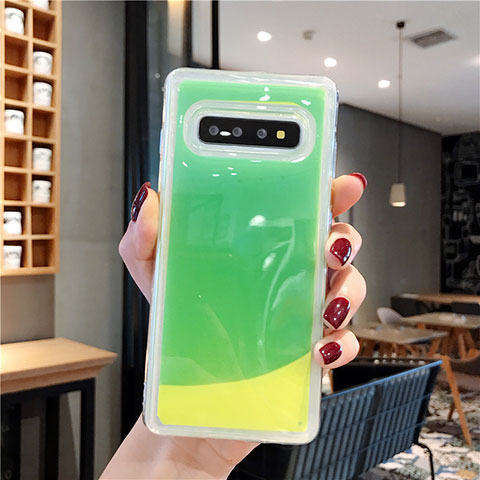 Funda Silicona Gel Goma Patron de Moda Carcasa K02 para Samsung Galaxy S10 Verde