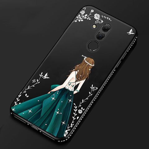 Funda Silicona Gel Goma Patron de Moda Carcasa para Huawei Mate 20 Lite Negro