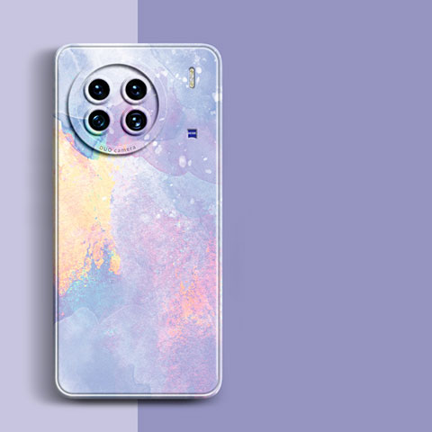 Funda Silicona Gel Goma Patron de Moda Carcasa para Vivo X90 Pro 5G Purpura Claro