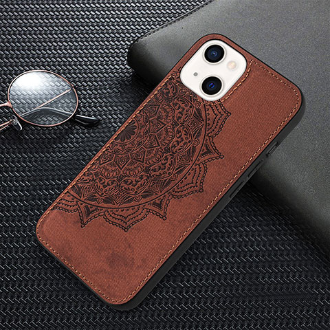 Funda Silicona Gel Goma Patron de Moda Carcasa S01 para Apple iPhone 13 Marron