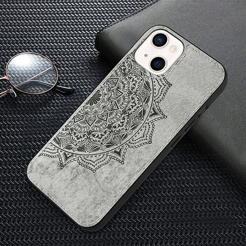 Funda Silicona Gel Goma Patron de Moda Carcasa S01 para Apple iPhone 13 Mini Gris