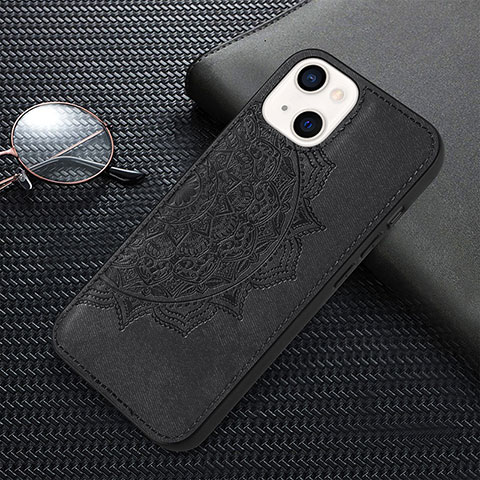 Funda Silicona Gel Goma Patron de Moda Carcasa S01 para Apple iPhone 13 Mini Negro