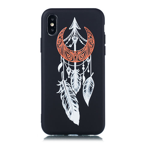 Funda Silicona Gel Goma Patron de Moda Carcasa S01 para Apple iPhone XR Negro