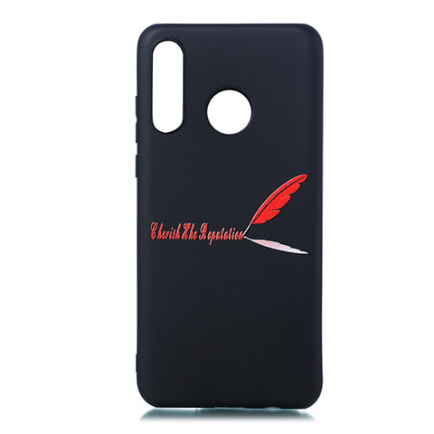 Funda Silicona Gel Goma Patron de Moda Carcasa S01 para Huawei P30 Lite New Edition Rojo