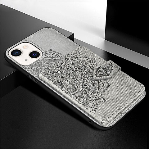 Funda Silicona Gel Goma Patron de Moda Carcasa S02 para Apple iPhone 14 Gris