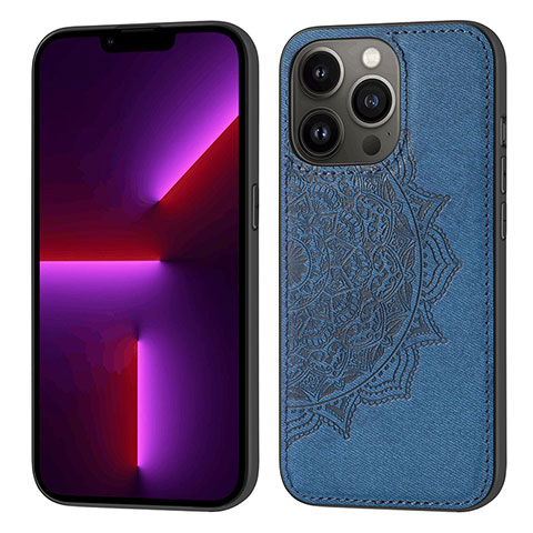 Funda Silicona Gel Goma Patron de Moda Carcasa S04 para Apple iPhone 13 Pro Azul