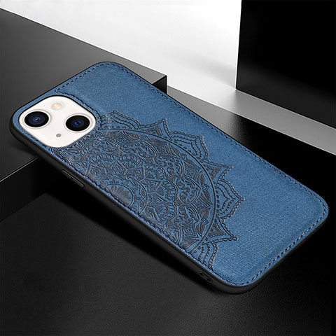 Funda Silicona Gel Goma Patron de Moda Carcasa S05 para Apple iPhone 13 Azul