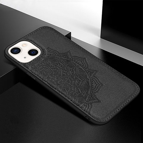 Funda Silicona Gel Goma Patron de Moda Carcasa S05 para Apple iPhone 13 Mini Negro