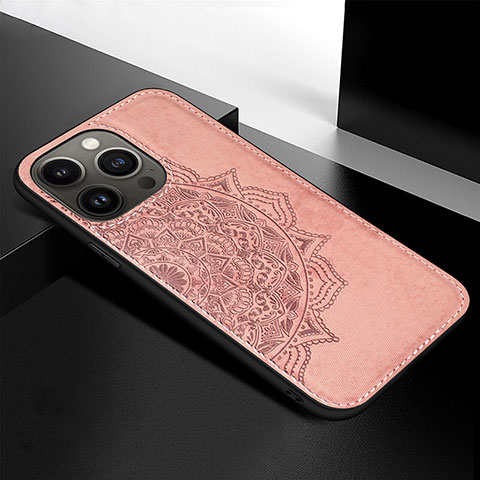 Funda Silicona Gel Goma Patron de Moda Carcasa S05 para Apple iPhone 13 Pro Max Oro Rosa