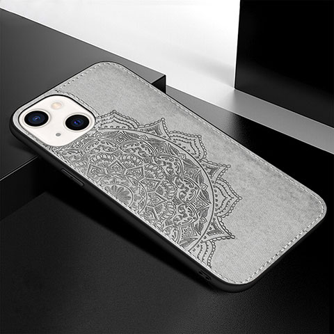 Funda Silicona Gel Goma Patron de Moda Carcasa S05 para Apple iPhone 14 Gris