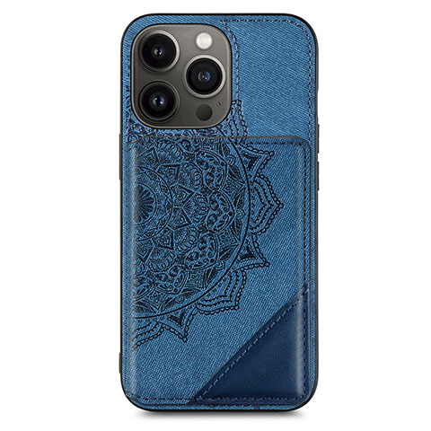 Funda Silicona Gel Goma Patron de Moda Carcasa S06 para Apple iPhone 13 Pro Azul