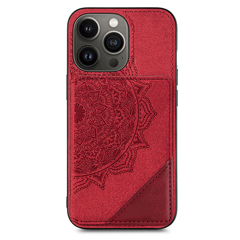 Funda Silicona Gel Goma Patron de Moda Carcasa S06 para Apple iPhone 13 Pro Rojo