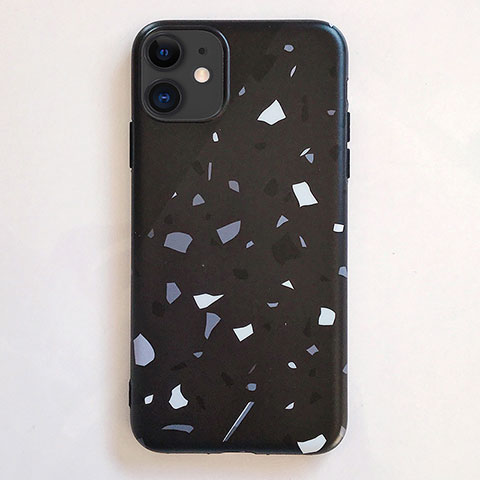 Funda Silicona Gel Goma Patron de Moda Carcasa S12 para Apple iPhone 11 Negro