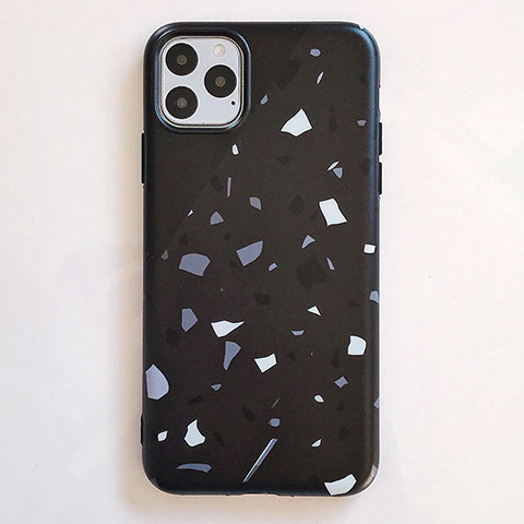 Funda Silicona Gel Goma Patron de Moda Carcasa S12 para Apple iPhone 11 Pro Negro