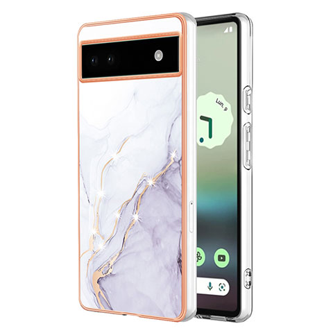 Funda Silicona Gel Goma Patron de Moda Carcasa Y01B para Google Pixel 6a 5G Blanco