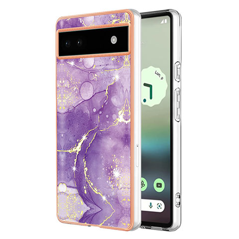 Funda Silicona Gel Goma Patron de Moda Carcasa Y01B para Google Pixel 6a 5G Morado