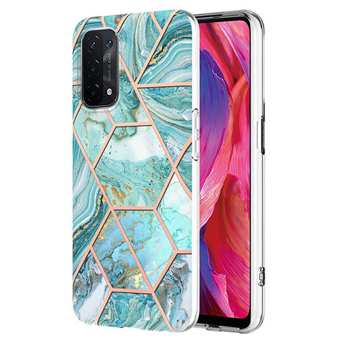 Funda Silicona Gel Goma Patron de Moda Carcasa Y01B para Oppo A54 5G Menta Verde