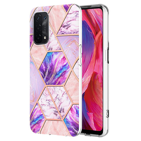 Funda Silicona Gel Goma Patron de Moda Carcasa Y01B para Oppo A74 5G Purpura Claro