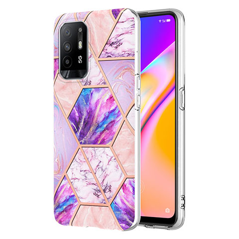 Funda Silicona Gel Goma Patron de Moda Carcasa Y01B para Oppo A94 5G Purpura Claro