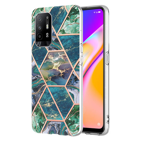 Funda Silicona Gel Goma Patron de Moda Carcasa Y01B para Oppo A94 5G Verde Noche