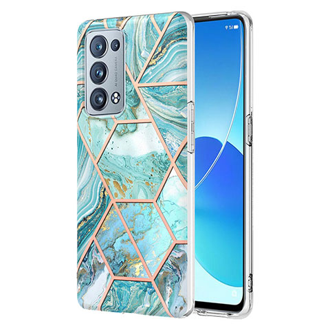 Funda Silicona Gel Goma Patron de Moda Carcasa Y01B para Oppo Reno6 Pro 5G Menta Verde