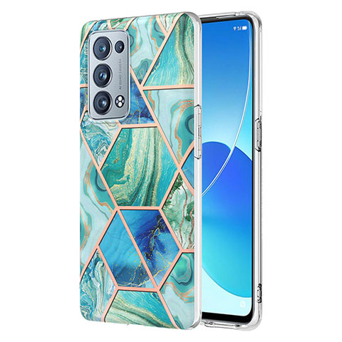 Funda Silicona Gel Goma Patron de Moda Carcasa Y01B para Oppo Reno6 Pro 5G Verde