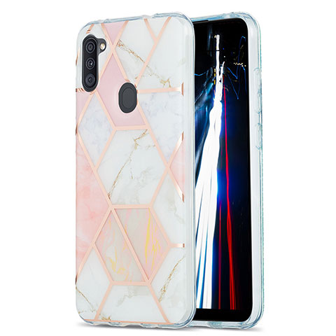 Funda Silicona Gel Goma Patron de Moda Carcasa Y01B para Samsung Galaxy A11 Rosa