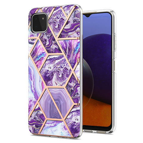 Funda Silicona Gel Goma Patron de Moda Carcasa Y01B para Samsung Galaxy A22s 5G Morado